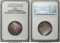 Nürnberg. Free City silver Klippe 3 Ducat 1650 MS63 NGC, KM-XM6, cf. Fr-1840 (for gold striking). Medallic coinage. Alternately referred to as a 1/8 T...