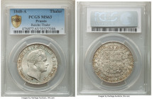 Prussia. Friedrich Wilhelm IV Taler 1848-A MS63 PCGS, Berlin mint, KM445. Lustrous and choice, with satin surfaces sheathed in silver patina.

HID09...