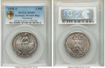 Weimar Republic "Naumburg" 3 Mark 1928-A MS65 PCGS, Berlin mint, KM57. Commemorates 900th anniversary of the founding of Naumburg. 

HID09801242017...