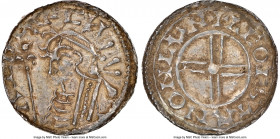 Kings of All England. Cnut (1016-1035) Penny ND (1029-1036) MS62 NGC, London mint, Leofstan as moneyer, Small Cross type, S-1159, N-790. 1.04gm. 

H...