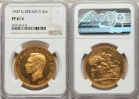 George VI gold Proof 5 Pounds 1937 PR61 S NGC, KM861, S-4074. Mintage: 5,500. Opaque toning, conservatively graded. 

HID09801242017

© 2022 Herit...