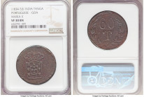 Portuguese Colony - Goa. Maria II 3-Piece Lot of Certified Assorted Issues ND (1834-1853) NGC, 1) Tanga - VF30 Brown, KM266 2) 1/2 Tanga - VF25 Brown,...
