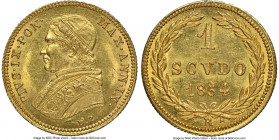 Papal States. Pius IX gold Scudo Anno IX (1854)-R MS64 NGC, Rome mint, KM1358. Fully struck, moderate luster. 

HID09801242017

© 2022 Heritage Au...