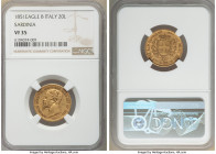 Sardinia. Vittorio Emanuele II gold 20 Lire 1851 (Eagle)-B VF35 NGC, Genoa mint, KM146.1.

HID09801242017

© 2022 Heritage Auctions | All Rights R...