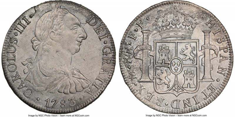Charles III "El Cazador" Shipwreck 8 Reales 1783 Mo-FF AU Details (Sea Salvage) ...
