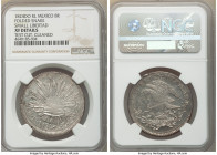 Republic 8 Reales 1824 Do-RL XF Details (Test Cut, Cleaned) NGC, Durango mint, KM376.5. Folded snake variety. Struck slightly off center. 

HID09801...