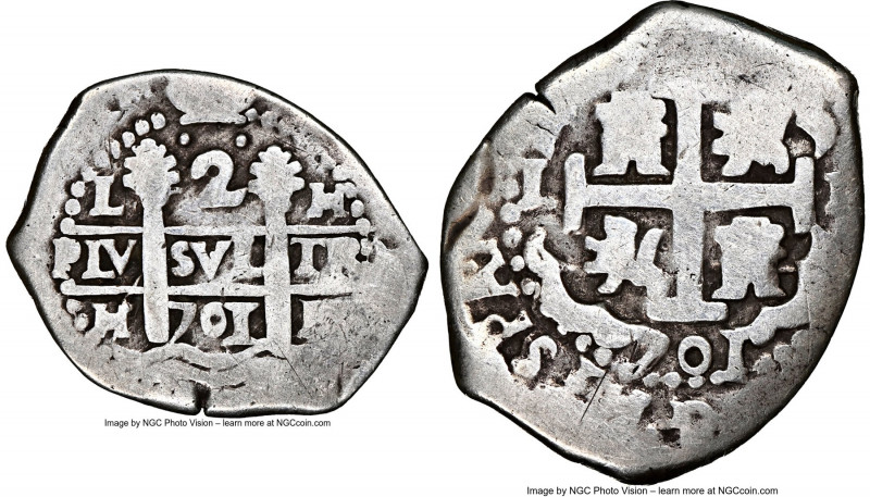 Philip V Cob 2 Reales 1701 L-H VG10 NGC, Lima mint, KM21. 6.53gm. 

HID0980124...