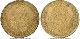 Ferdinand VI gold 8 Escudos 1754 LM-JD AU Details (Cleaned) NGC, Lima mint, KM59.1. Fully struck, recessed toning with muted luster. 

HID0980124201...