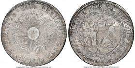 South Peru. Republic 8 Reales 1838 CUZCO-MS AU Details (Obverse Cleaned) NGC, Cuzco mint, KM170.4.

HID09801242017

© 2022 Heritage Auctions | All...