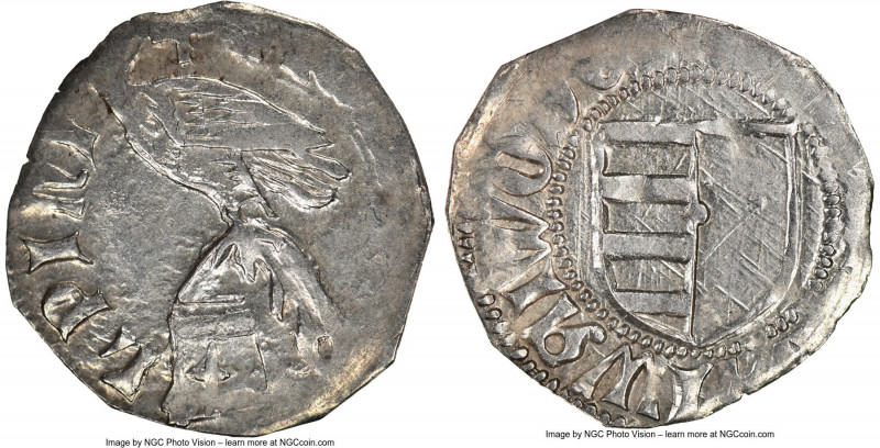 Wallachia. Vladislav I Denar ND (1364-1377) MS62 NGC, Metcalf-Plate 8.24. 0.70gm...