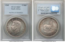 George VI 5 Shillings 1949 MS67 PCGS, Pretoria mint, KM40.1. Amber and teal mottled toning. 

HID09801242017

© 2022 Heritage Auctions | All Right...