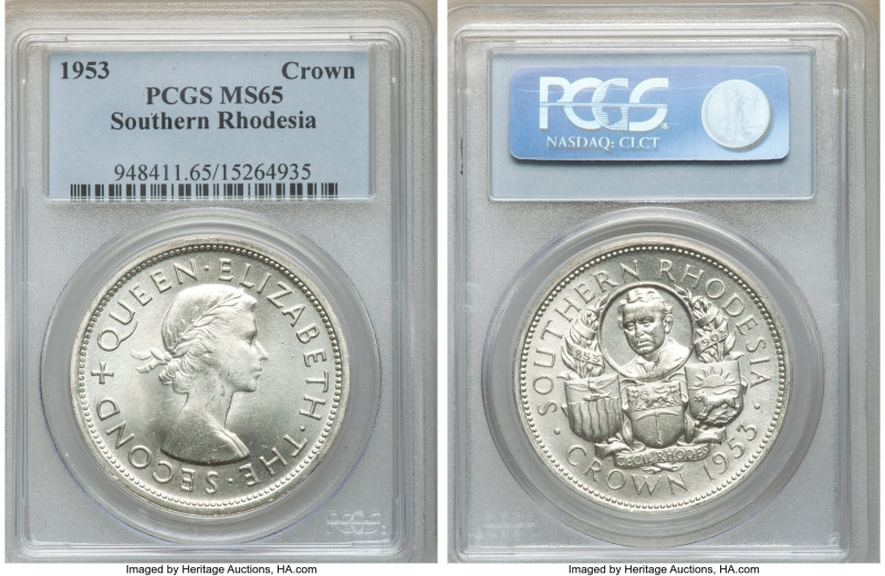 Elizabeth II Crown 1953 MS65 PCGS, London mint, KM27. One year type. 

HID0980...