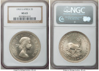 Elizabeth II 5 Shillings 1953 MS65 NGC, Pretoria mint, KM52.

HID09801242017

© 2022 Heritage Auctions | All Rights Reserved