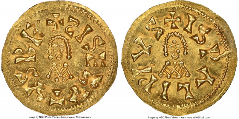 Visigoths. Sisebut gold Tremissis ND (612-621) MS64 NGC, Ispali mint, Miles-187g...