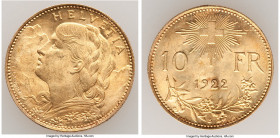 Confederation gold 10 Francs 1922-B AU, Bern mint, KM36. 18.9mm. 3.23gm. AGW 0.0933 oz. 

HID09801242017

© 2022 Heritage Auctions | All Rights Re...