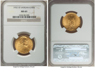 Pius XI gold 100 Lire Anno XI (1932) MS65 NGC, KM9. Unusually fine for the type, with NGC only having seen a mere 3 finer out of the 79 they have yet ...