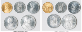 Pius XII 5-Piece Uncertified gold & silver Mint Set Anno MCML (1950) UNC, Rome mint, KM-MS44. Includes the 1,2,5 Lire in aluminum, 10 Lire in silver a...