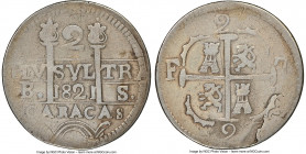 Caracas. Provincial 2 Reales 1821-BS VF Details (Cleaned) NGC, Caracas mint, KM-C6.2. Castle upper left. Royalist issue. 

HID09801242017

© 2022 ...