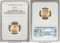 Republic gold 10 Bolivares 1930-(p) MS66 NGC, Philadelphia mint, KM-Y31. AGW 0.0933 oz. 

HID09801242017

© 2022 Heritage Auctions | All Rights Re...