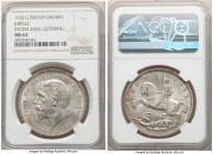 Pair of Certified Assorted Crowns NGC, 1) Great Britain:: "Jubilee" Crown 1935 - MS63, KM842. Incuse edge lettering 2) Mexico: 8 Reales 1885 C-CE - UN...
