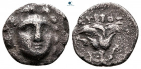 Boeotia. Larymna circa 171 BC. pseudo-Rhodian issue. Drachm AR