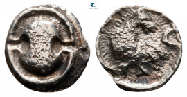 Boeotia. Tanagra circa 400-300 BC. Obol AR