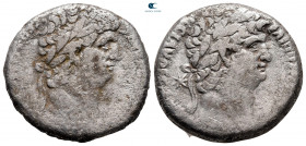 Seleucis and Pieria. Antioch. Nero with Divus Claudius AD 54-68. Tetradrachm AR