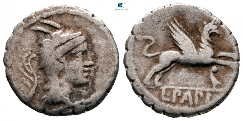 L. Papius 79 BC. Rome
Serrate Denarius AR

18 mm, 3,86 g



nearly very f...