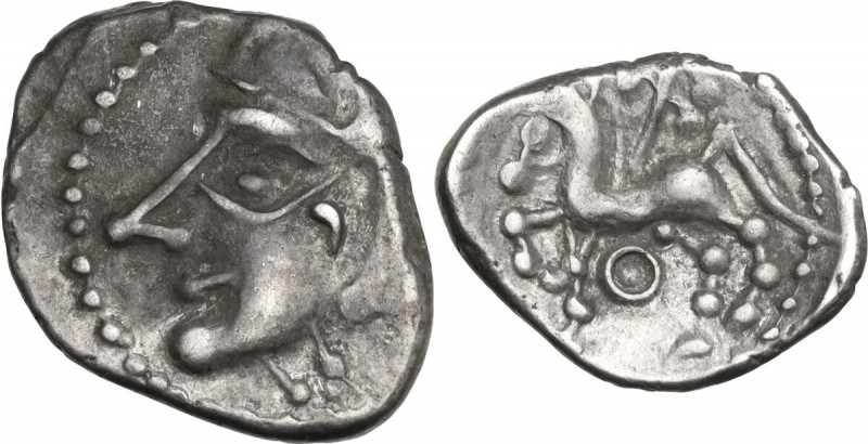 Celtic World. Central Gaul, Bituriges Cubi. AR Quinarius, c. 100/80-60 BC. Obv. ...