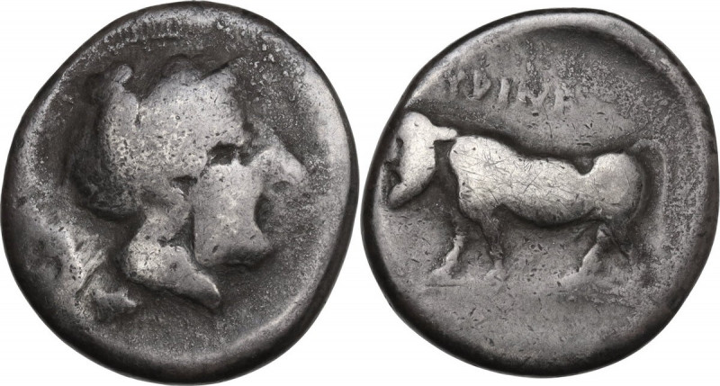 Greek Italy. Central and Southern Campania, Hyrietes. AR Didrachm, c. 405-385 BC...