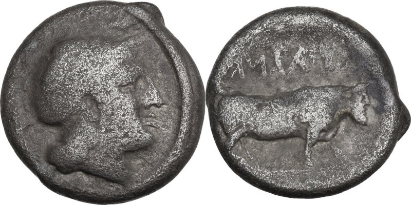 Greek Italy. Central and Southern Campania, Hyrietes. AR Didrachm, c. 405-385 BC...