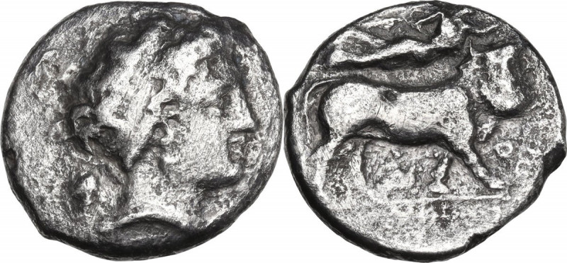 Greek Italy. Central and Southern Campania, Neapolis. AR Didrachm, c. 326-317/31...