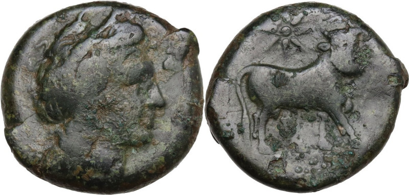 Greek Italy. Central and Southern Campania, Neapolis. AE 19 mm. c. 320-300 BC. O...