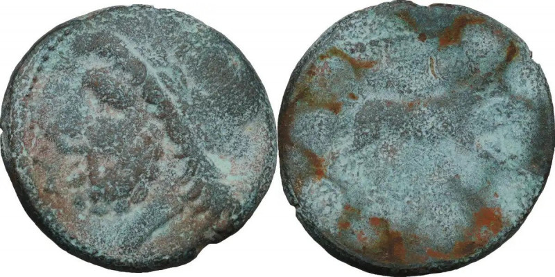 Greek Italy. Northern Apulia, Arpi. AE Unit, c. 275-250 BC. Obv. Head of Zeus le...