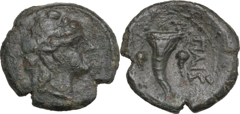 Greek Italy. Northern Lucania, Paestum. AE Triens, 2nd Punic War, 218-201 BC. Ob...