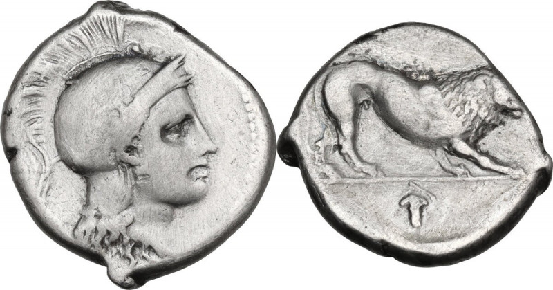 Greek Italy. Northern Lucania, Velia. AR Didrachm, period VII, c. 300-280 BC. Ob...