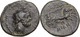 Sicily. Menaion. AE Pentonkion, c. 200-150 BC. Obv. Laureate and draped bust of Serapis right. Rev. Nike driving biga right. HGC 2 757; CNS III 2; Cam...