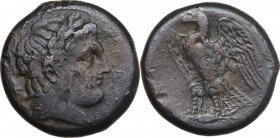 Sicily. Messana. The Mamertinoi. AE 26.5 mm, c. 275-264 B. Obv. Laureate head of Ares right. Rev. Eagle standing left on thunderbolt. HGC 2 865; CNS I...