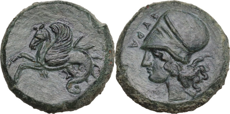 Sicily. Syracuse. Dionysios I to Dionysios II. AE Litra, c. 375-344 BC. Obv. Hea...