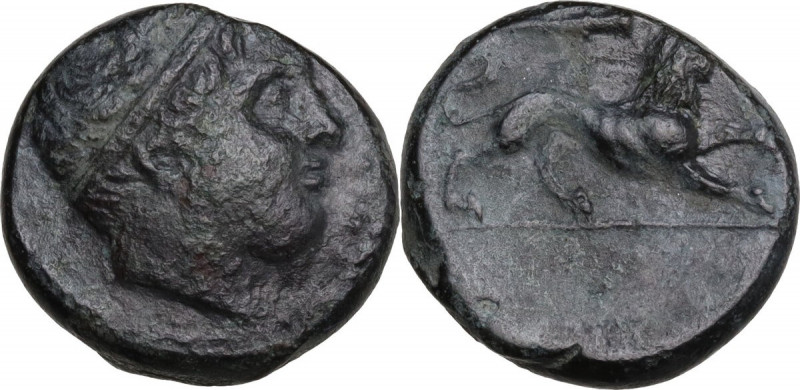 Sicily. Syracuse. Agathokles (317-289 BC). AE 17 mm. c. 310-304 BC. Obv. Head of...