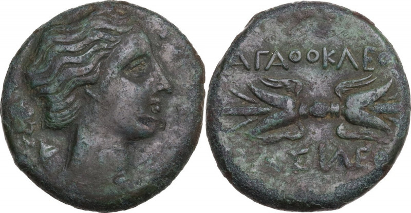 Sicily. Syracuse. Agathokles (317-289 BC). AE 22.5 mm. c. 295-289 BC. Obv. Bust ...