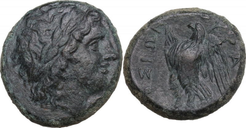 Sicily. Syracuse. Hiketas (287-278 BC). AE 20 mm. Obv. Head of Zeus Hellanios ri...