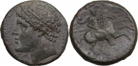 Sicily. Syracuse. Hieron II (274-215 BC). AE 27 mm. c. 240-215 BC. Obv. Head left, diademed. Rev. Horseman right. CNS II 195; HGC 2 1547. AE. 18.00 g....