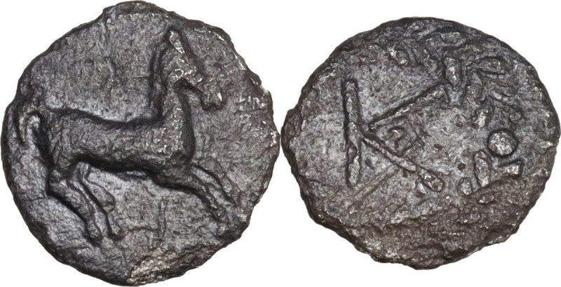 Sicily. Tauromenion. Campanian Mercenaries (c. 354-344 BC). AR Litra. Obv. Horse...