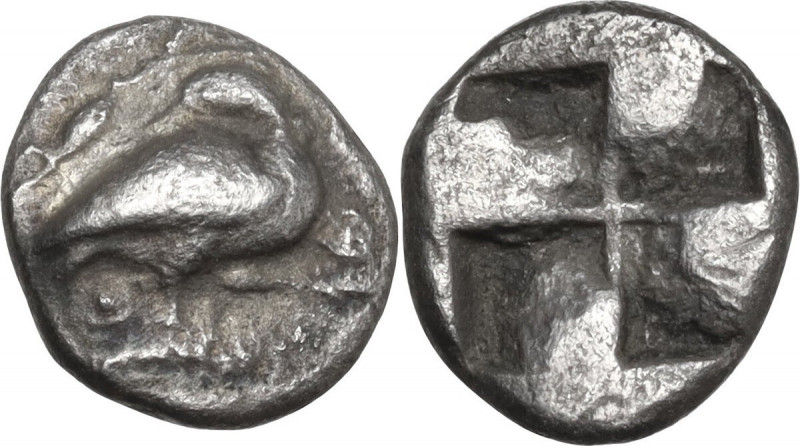 Continental Greece. Macedon, Eion. AR Diobol, c. 480-470 BC. Obv. Goose standing...