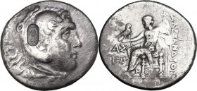 Continental Greece. Kings of Macedon. Alexander III 'the Great' (336-323 BC). AR Tetradrachm, Aspendos mint, struck c. 196-195 BC. Obv. Head of Herakl...