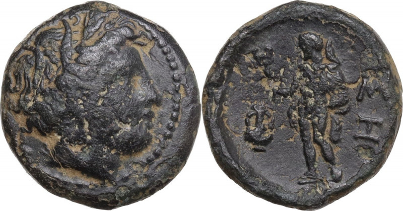 Continental Greece. Thrace, Sestos. AE 17 mm, c 300 BC. Obv. Wreathed head of Pe...