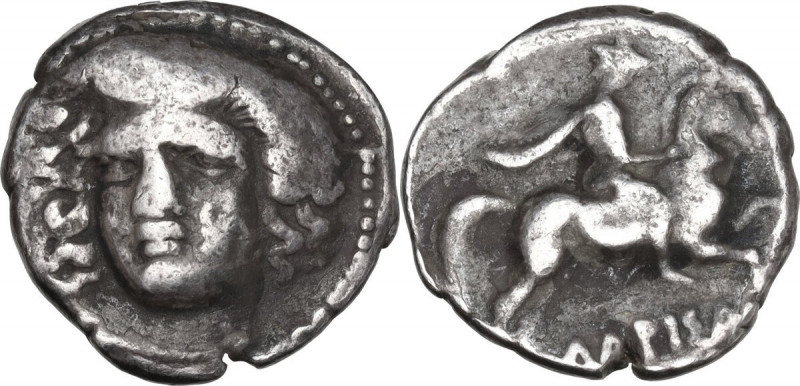Continental Greece. Thessaly, Larissa. AR Drachm, c. 380-365 BC. Obv. Head of th...