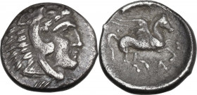 Continental Greece. Illyria, Dyrrhachium. AR Drachm. c. 275-270 BC. Obv. Head of Herakles, right. Rev. Pegasos flying, right. SNG Cop. 433. AR. 2.30 g...