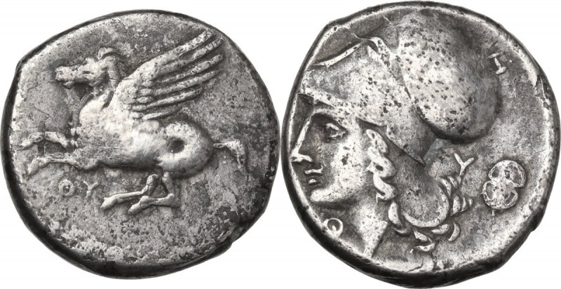 Continental Greece. Akarnania, Thyrrheion. AR Stater, c. 320-280 BC. Obv. Pegaso...